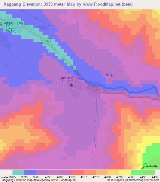 Xagqang,China Elevation Map