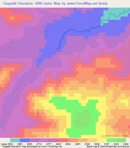 Targalak,China Elevation Map