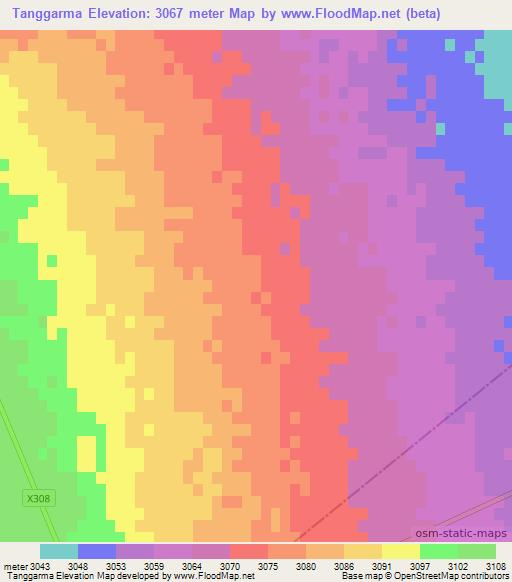Tanggarma,China Elevation Map