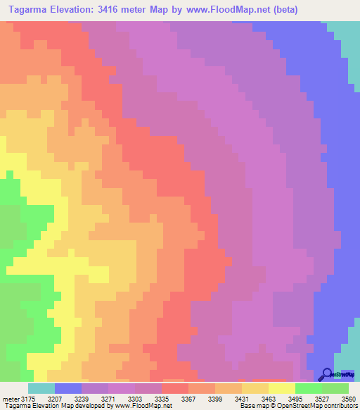 Tagarma,China Elevation Map