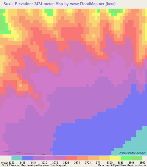 Suxik,China Elevation Map