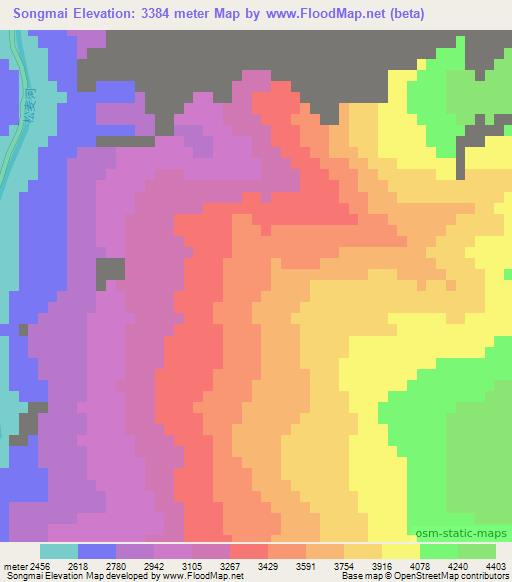 Songmai,China Elevation Map