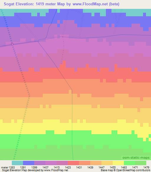 Sogat,China Elevation Map