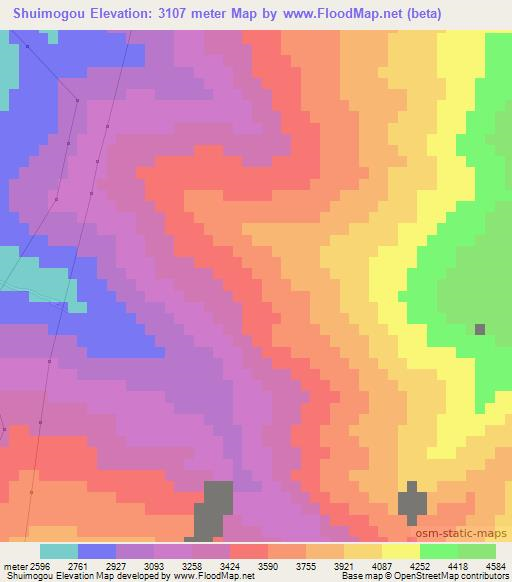 Shuimogou,China Elevation Map