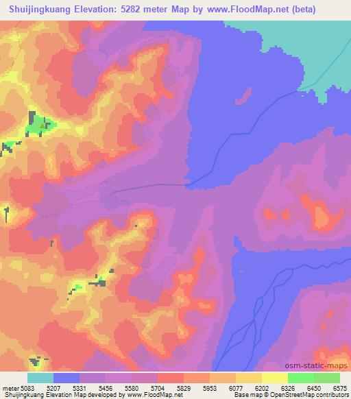 Shuijingkuang,China Elevation Map