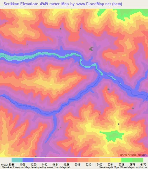 Serikkax,China Elevation Map