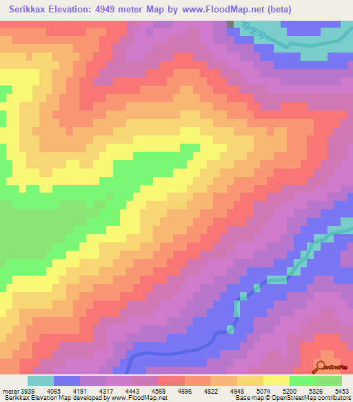 Serikkax,China Elevation Map