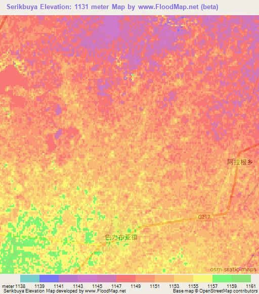 Serikbuya,China Elevation Map