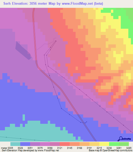 Serh,China Elevation Map