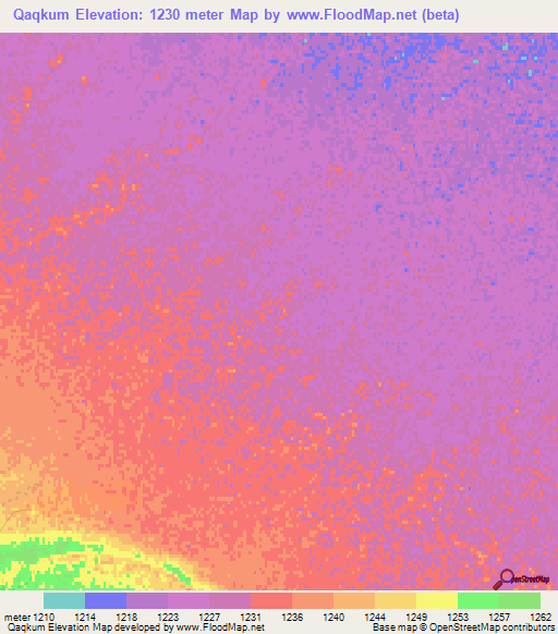 Qaqkum,China Elevation Map