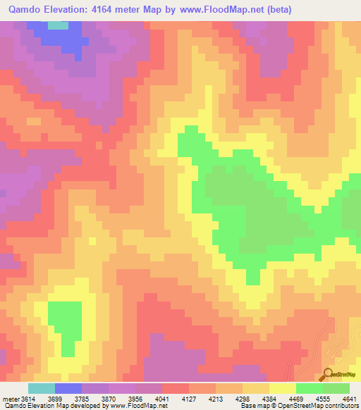 Qamdo,China Elevation Map