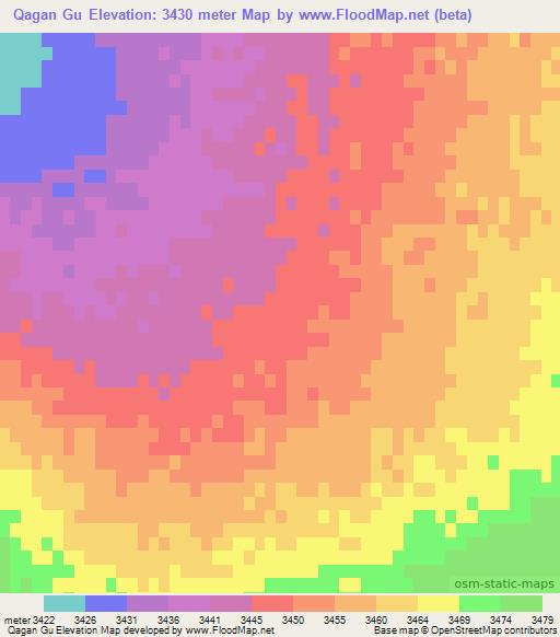 Qagan Gu,China Elevation Map
