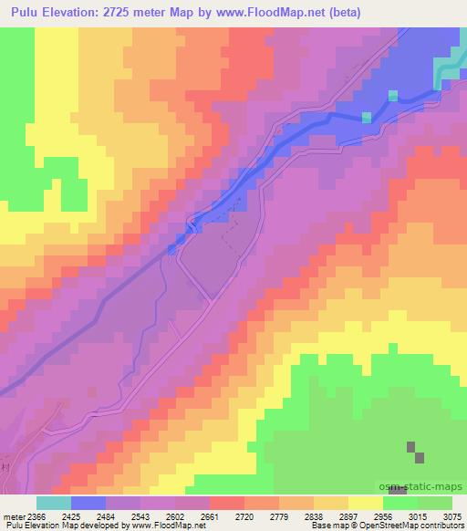 Pulu,China Elevation Map