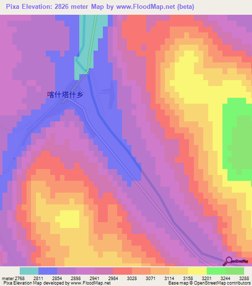 Pixa,China Elevation Map