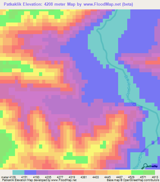 Patkaklik,China Elevation Map