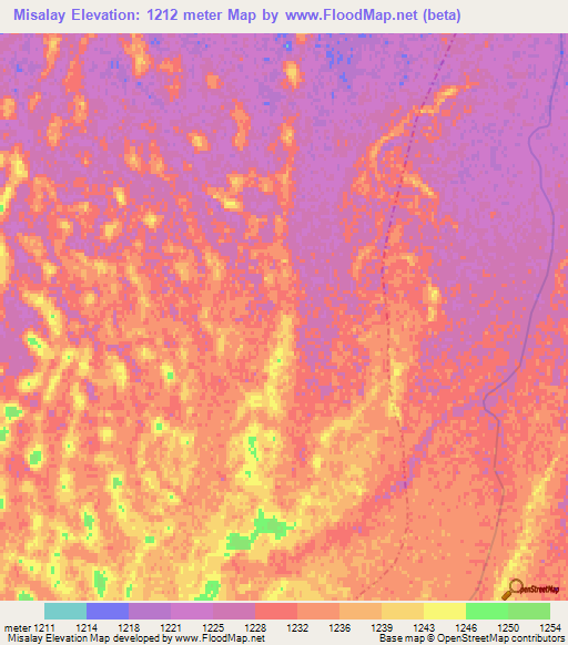 Misalay,China Elevation Map