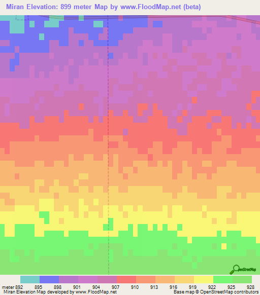 Miran,China Elevation Map