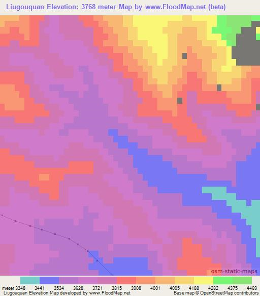 Liugouquan,China Elevation Map