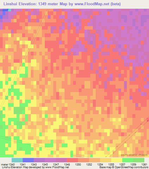 Linshui,China Elevation Map