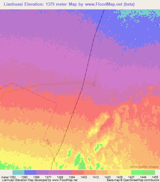 Lianhuasi,China Elevation Map