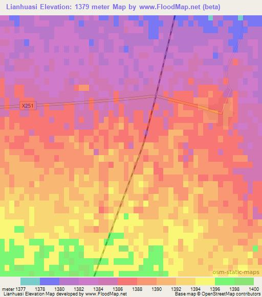 Lianhuasi,China Elevation Map