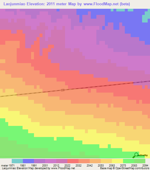 Laojunmiao,China Elevation Map