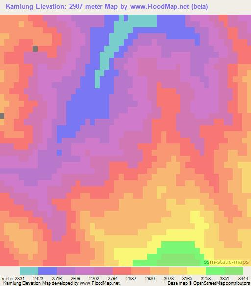 Kamlung,China Elevation Map