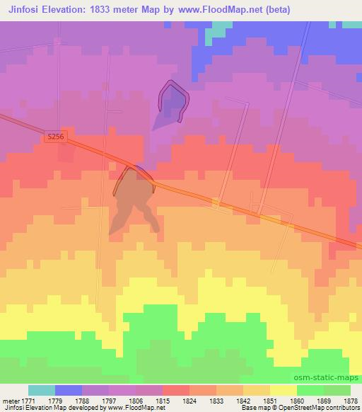 Jinfosi,China Elevation Map