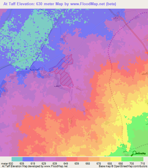 At Taff,Syria Elevation Map