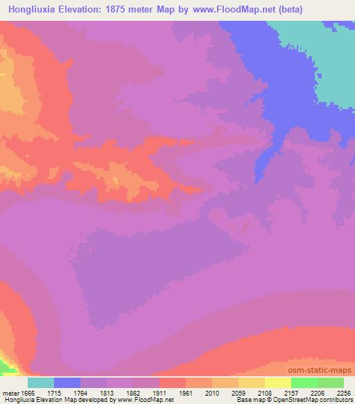 Hongliuxia,China Elevation Map