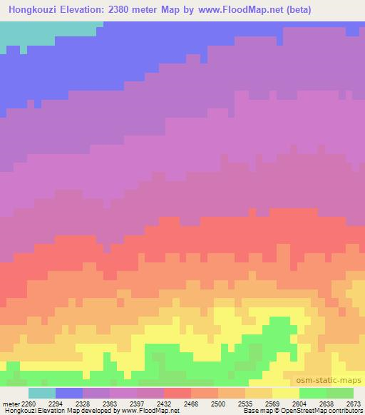 Hongkouzi,China Elevation Map