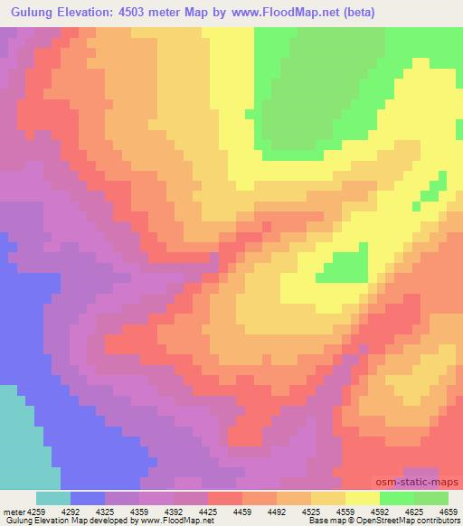 Gulung,China Elevation Map