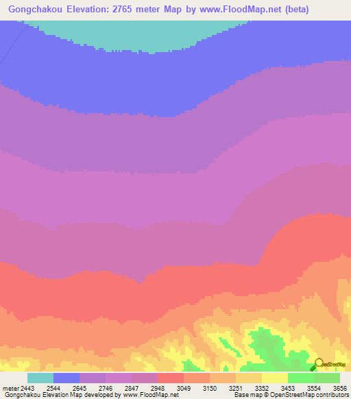 Gongchakou,China Elevation Map