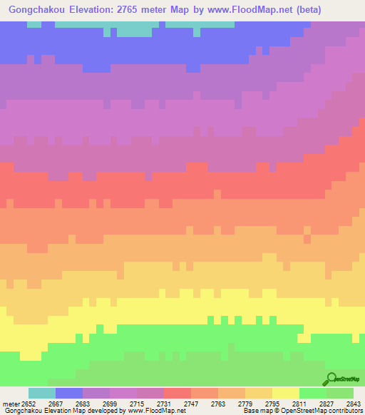 Gongchakou,China Elevation Map