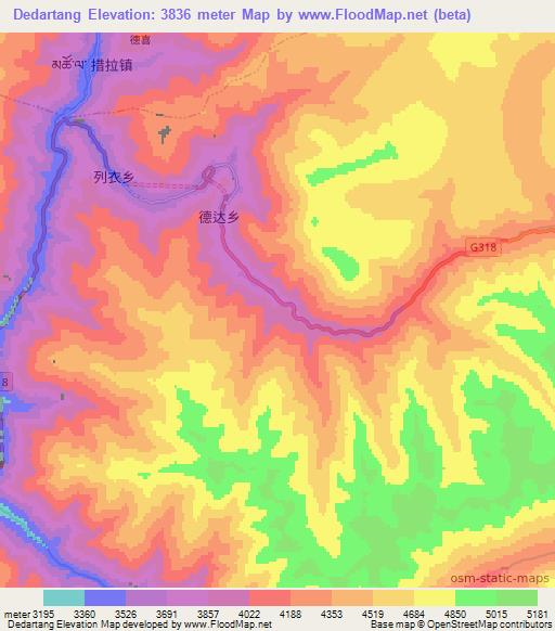 Dedartang,China Elevation Map