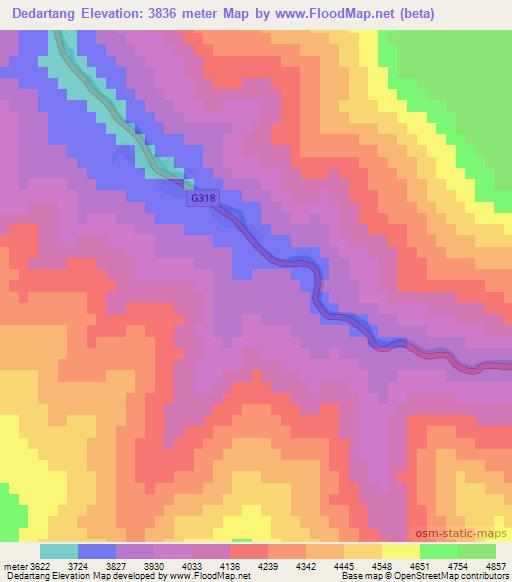 Dedartang,China Elevation Map