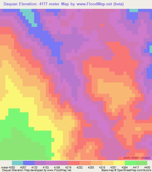 Daquan,China Elevation Map