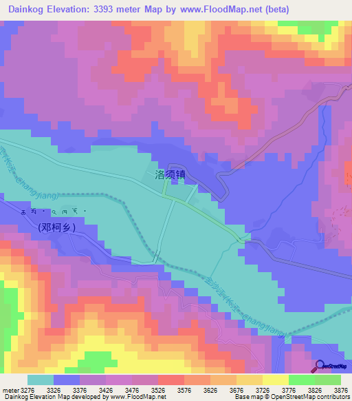 Dainkog,China Elevation Map
