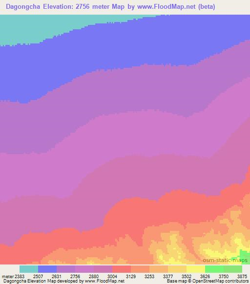 Dagongcha,China Elevation Map