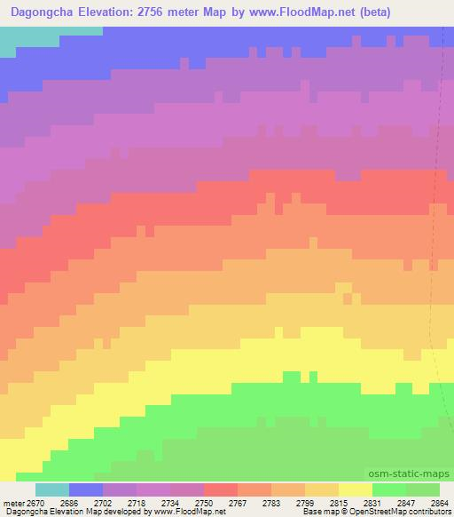 Dagongcha,China Elevation Map