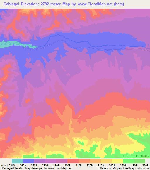 Dabiegai,China Elevation Map