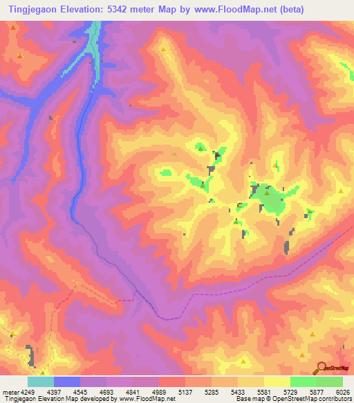 Tingjegaon,Nepal Elevation Map