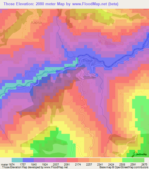 Those,Nepal Elevation Map