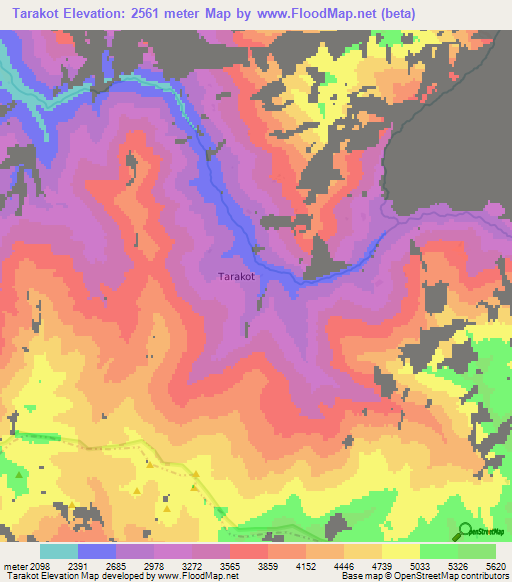 Tarakot,Nepal Elevation Map