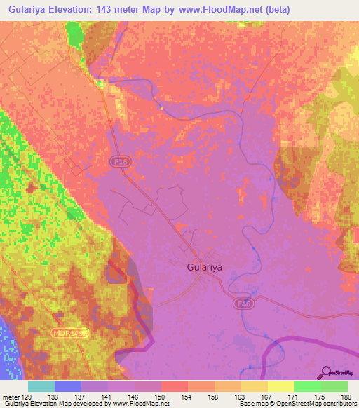 Gulariya,Nepal Elevation Map