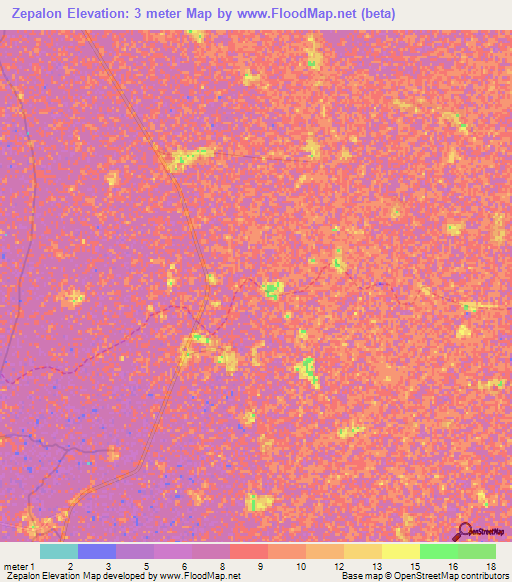 Zepalon,Myanmar Elevation Map