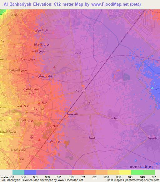 Al Bahhariyah,Syria Elevation Map