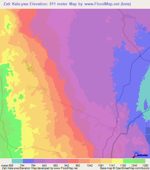 Zati Kala-ywa,Myanmar Elevation Map