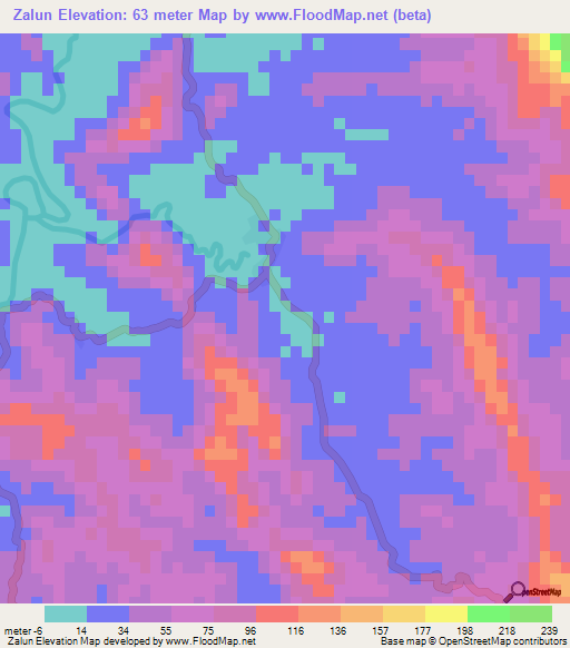 Zalun,Myanmar Elevation Map