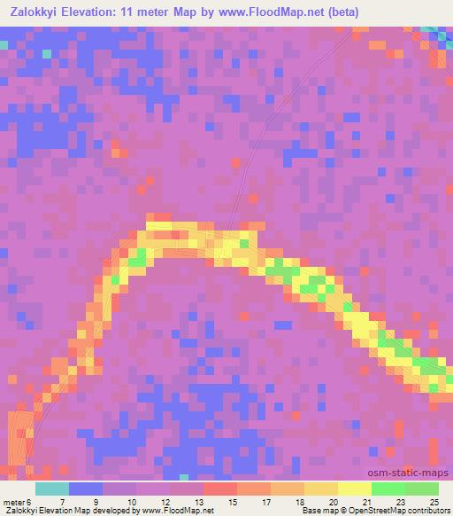 Zalokkyi,Myanmar Elevation Map